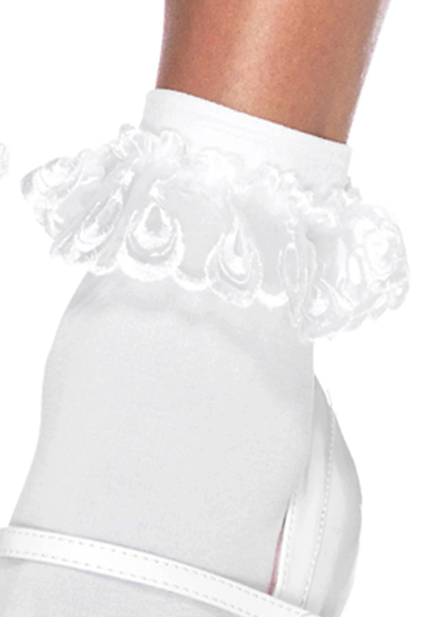 Leg Avenue Anklet with Lace Ruffle - Pick Your Color