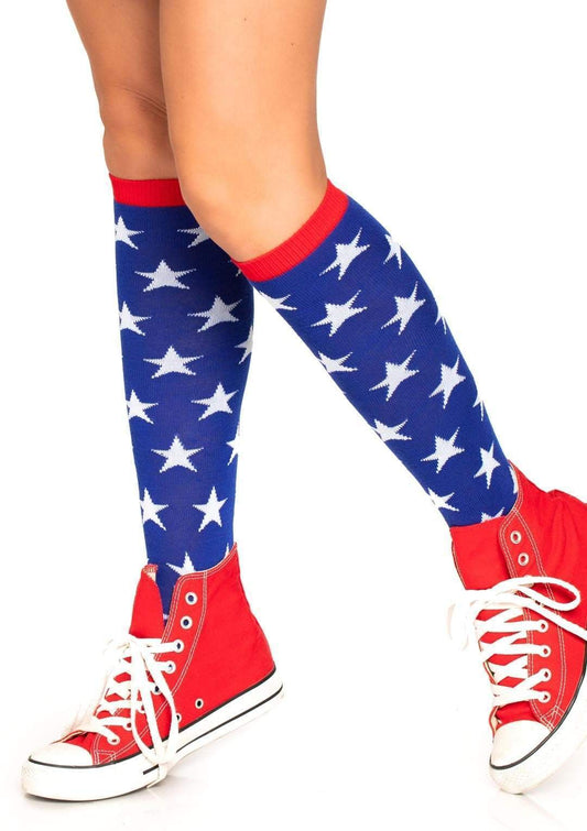 Leg Avenue Stars Knee High Socks - One Size