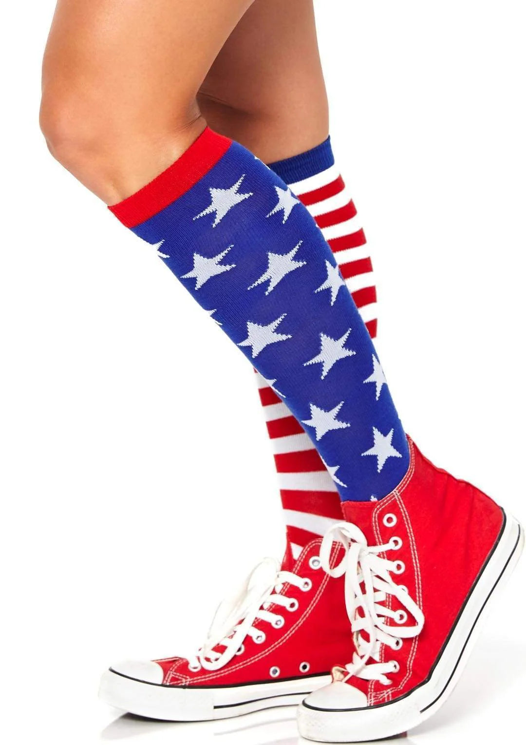 Leg Avenue Stars & Stripes Knee High Socks - One Size