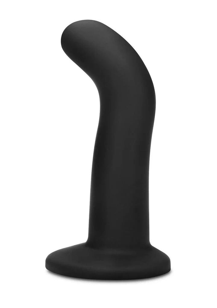 WhipSmart Rechargeable Silicone G-Spot/P-Spot Dildo with Remote Control 5.5in - Black