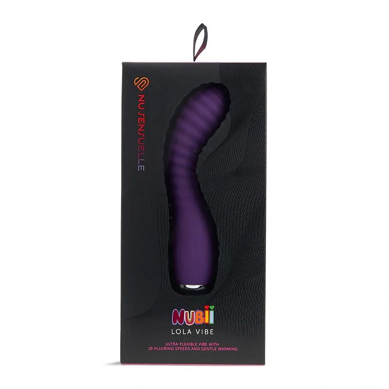 Nu Sensuelle Lola Nubii Flexibile Rechargeable Silicone Warming Vibrator - Purple/Silver
