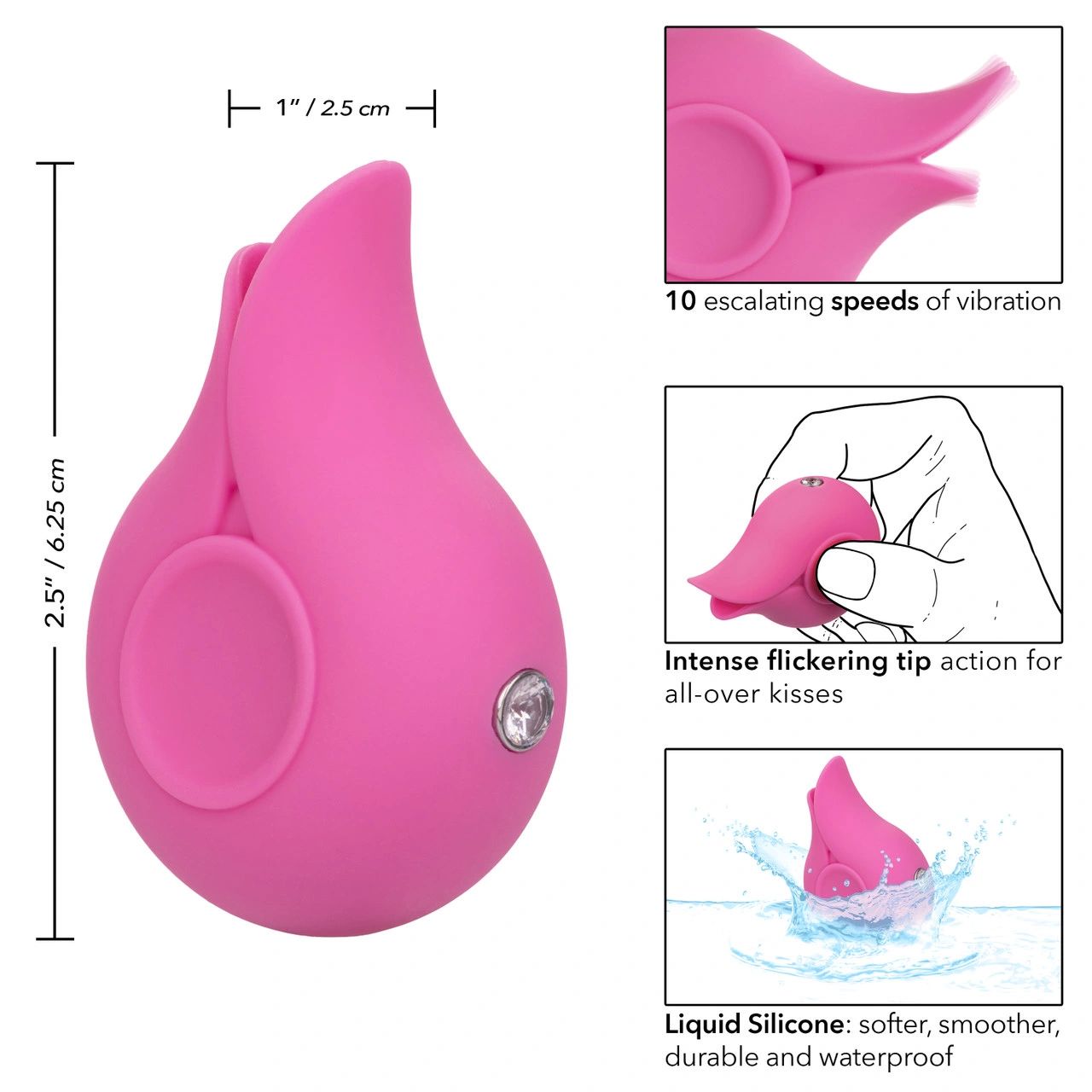 CalExotics LuvMor Kisses Rechargeable Silicone Mini Vibe