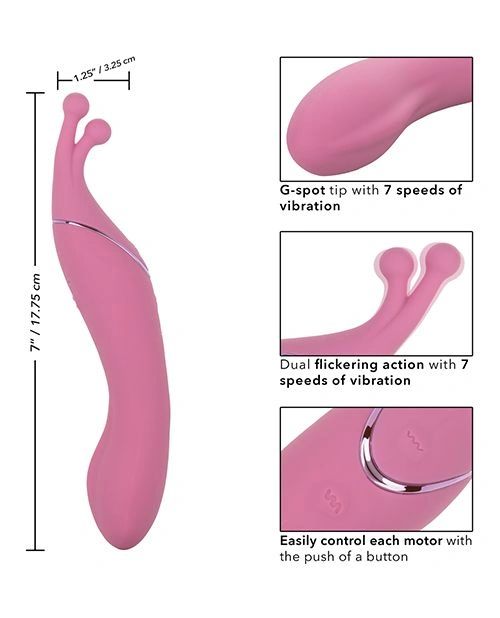 CalExotics Tempt & Tease 2 In 1 Massager Kiss -Pink