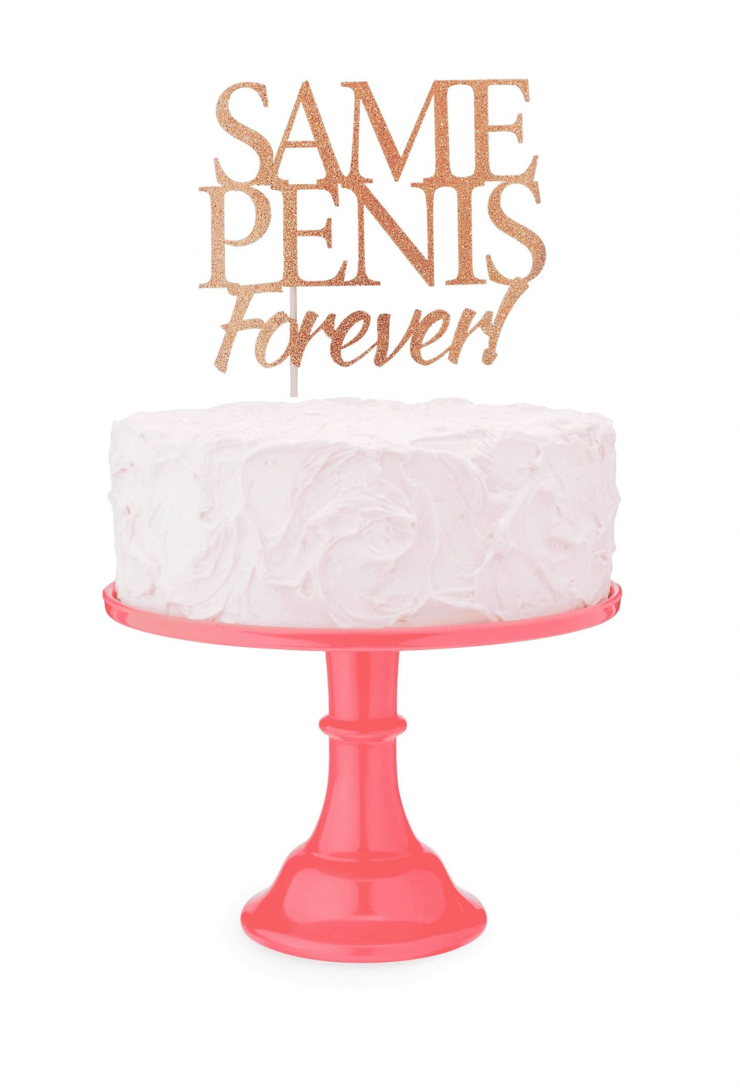 Glitterati Same Penis Cake Topper - Rose Gold/Black