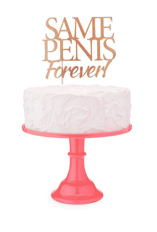 Glitterati Same Penis Cake Topper - Rose Gold/Black