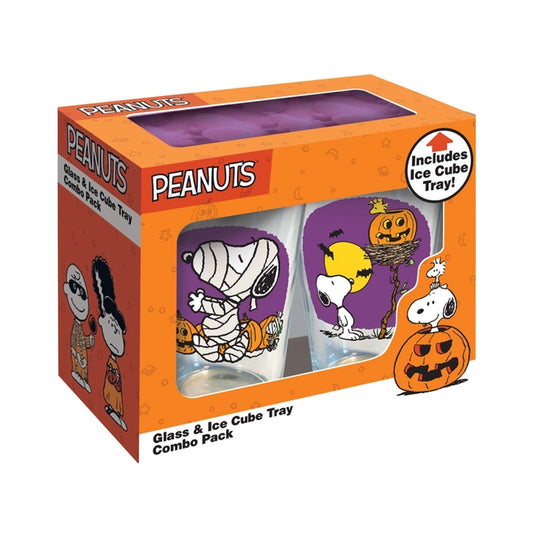 Peanuts Snoopy & Woodstock Pint Glass & Ice Cube Mold Set