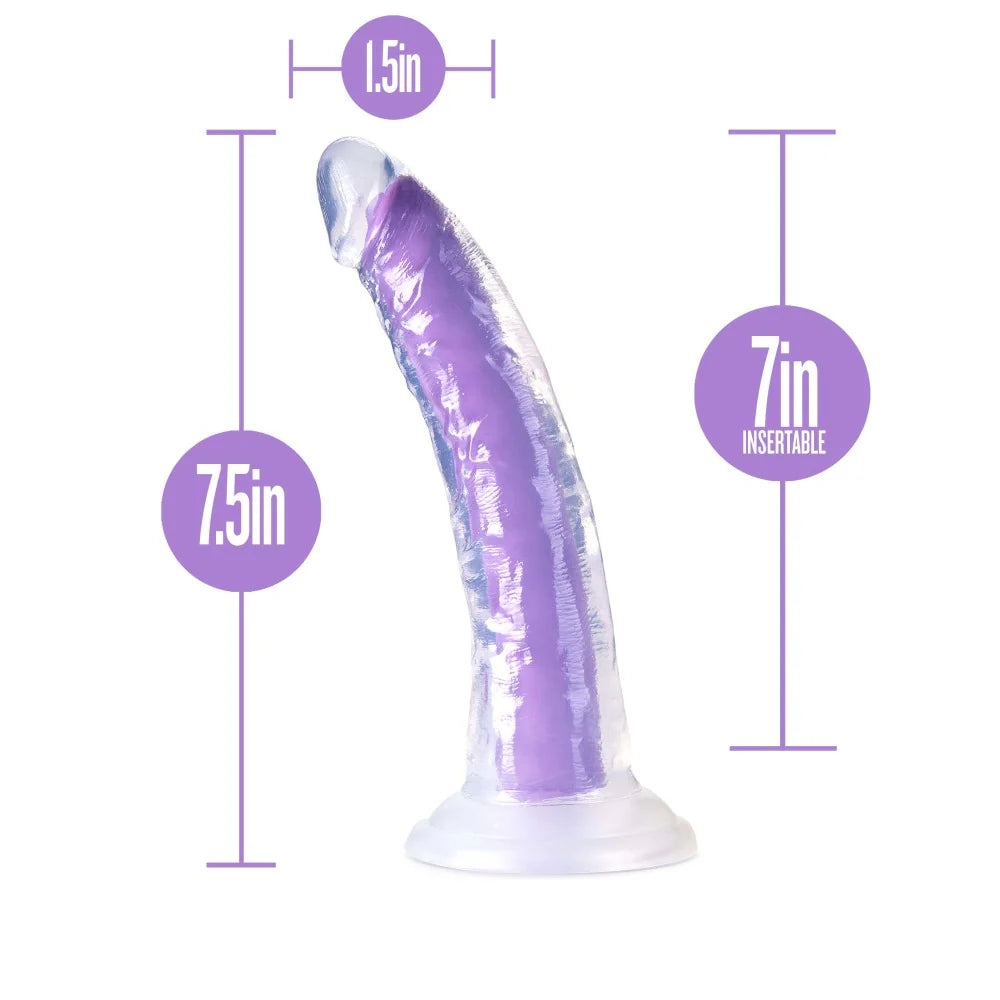 Blush Novelties Neo Elite Glow In The Dark Silicone Dual Density Dildo 7" - Neon Purple