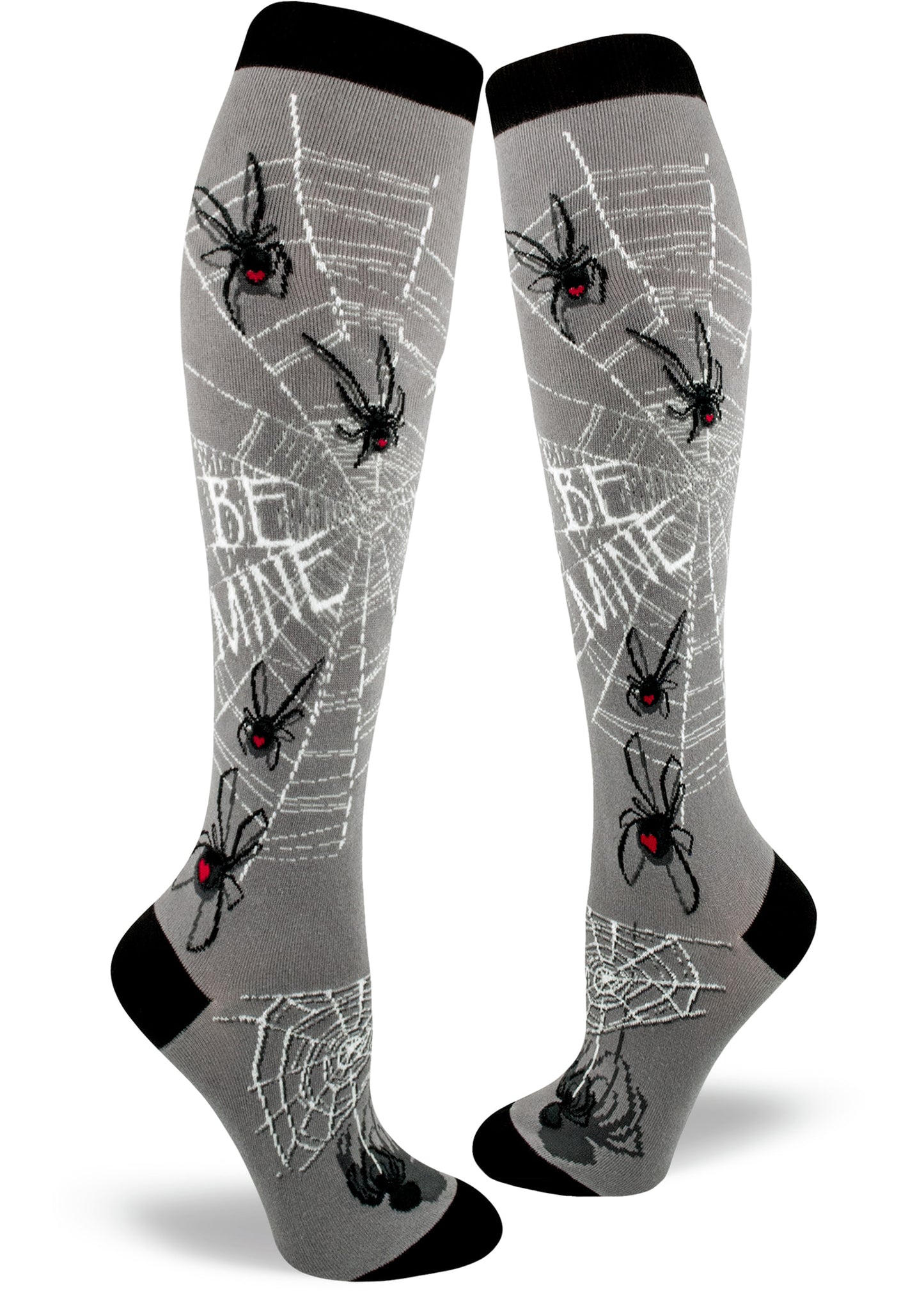 Mod Socks Caught In Your Web Knee High Socks - Dusk Gray
