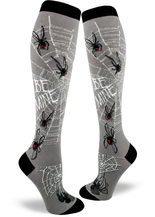 Mod Socks Caught In Your Web Knee High Socks - Dusk Gray