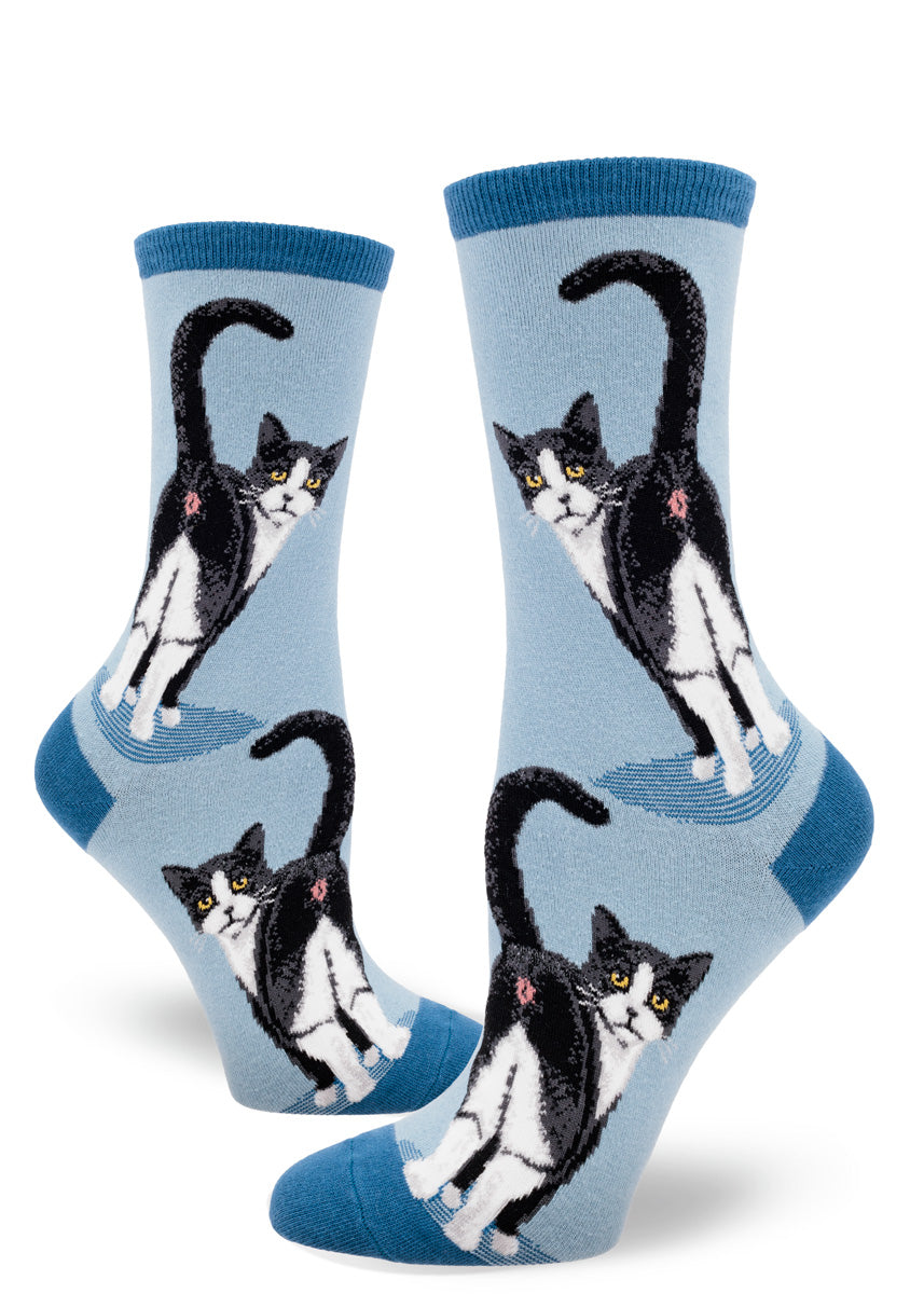 Mod Socks Tuxedo Cat Butt Women's Crew Socks - Pick Your Color