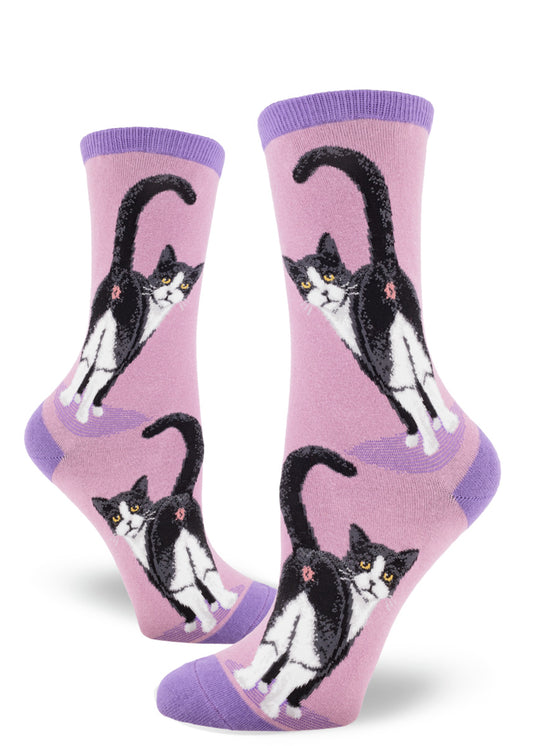 Mod Socks Tuxedo Cat Butt Women's Crew Socks - Pick Your Color